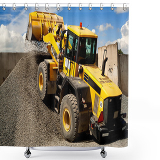 Personality  Bulldozer Working Shower Curtains