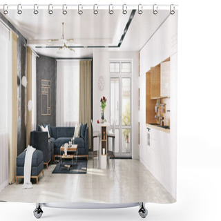 Personality  Modern  Living Room Shower Curtains