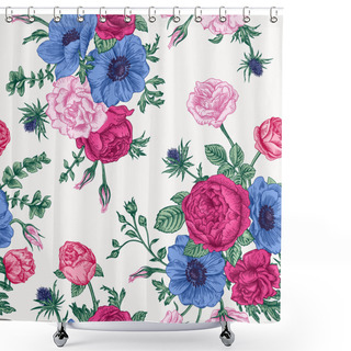 Personality  Card With Garden Flowers. Shower Curtains