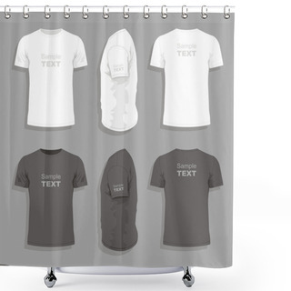 Personality  Men's T-shirt Design Template Shower Curtains