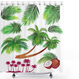 Personality  Tropical Palms Leaf Shower Curtains