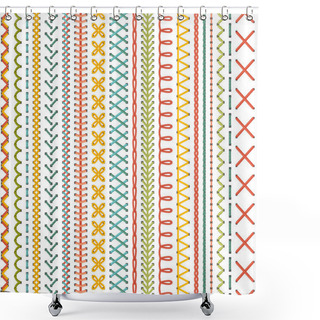 Personality  Seamless Embroidery Pattern. Shower Curtains