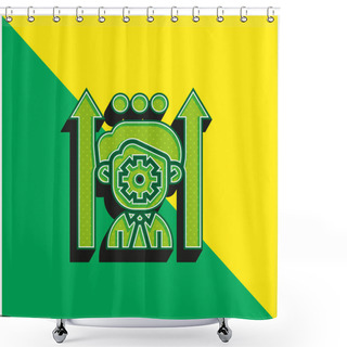 Personality  Boosting Potential Green And Yellow Modern 3d Vector Icon Logo Shower Curtains