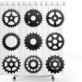 Personality  Pinions And Gears Shower Curtains