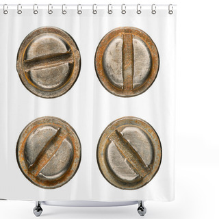 Personality  Old Rusty Screw Heads Shower Curtains