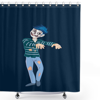 Personality  Cartoon Zombie Boy Shower Curtains