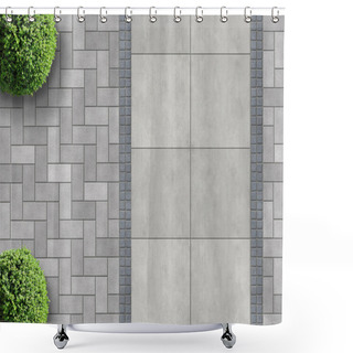Personality  Permeable Paving From Above Shower Curtains