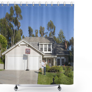 Personality  Man, Woman, My House, Selling, Couple, House, Happy, For Sale, H Shower Curtains