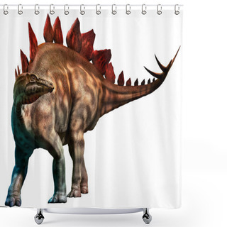 Personality  Stegosaurus From The Jurassic Era 3D Illustration Shower Curtains