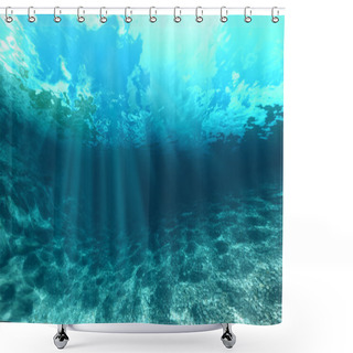 Personality  Blue Ocean Waves From Underwater Shower Curtains