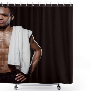 Personality  Sporty Man With Towel Shower Curtains