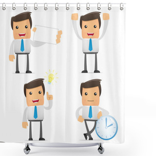 Personality  Set Of Funny Cartoon Manager Shower Curtains