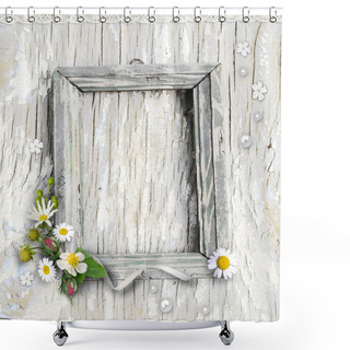 Personality  Retro Framework With Flowers Shower Curtains