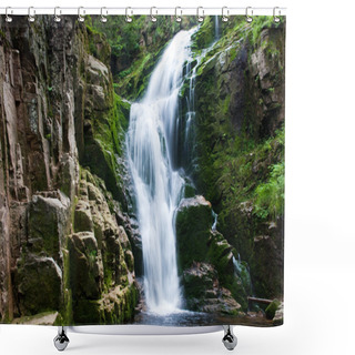 Personality  Waterfall In Mountain Shower Curtains