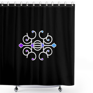 Personality  Ball Surrounded By Spirals Blue Gradient Vector Icon Shower Curtains