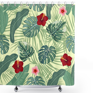 Personality  Tropical Vector Seamless Pattern Shower Curtains