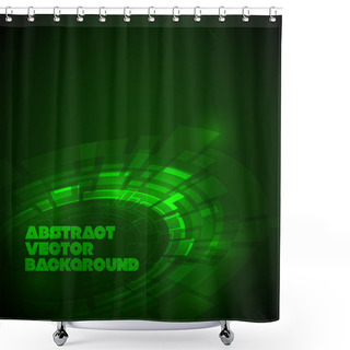 Personality  Abstract Dark Green Technical Background Shower Curtains