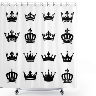 Personality  Collection Of Crown Silhouette Symbols Vol.2 Shower Curtains