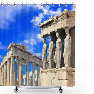 Personality  Caryatids, Erechtheion Temple Acropolis Shower Curtains
