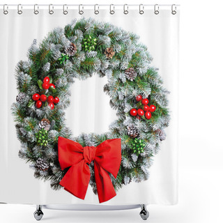 Personality  Christmas Wreath Shower Curtains