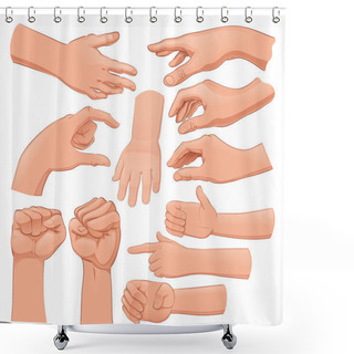 Personality  Set Of Several Hands Shower Curtains