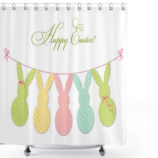 Personality  Cute Festive Easter Bunting Shower Curtains