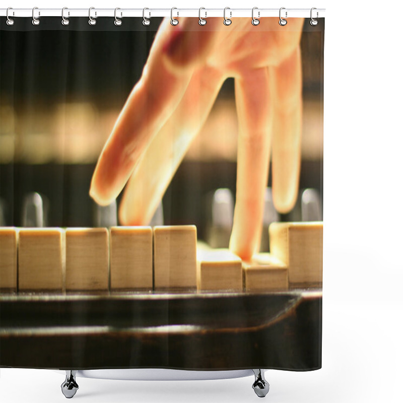 Personality  Playing Piano Shower Curtains