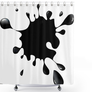Personality  The Black Blob Shower Curtains