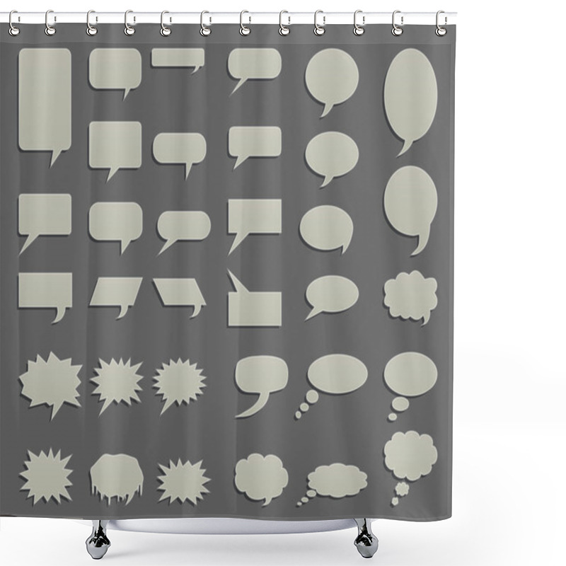 Personality  Word And Thought Bubbles Shower Curtains