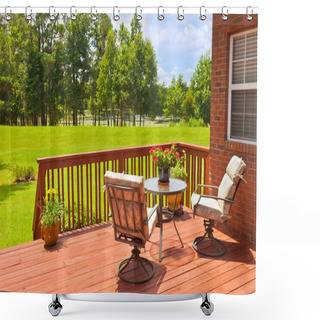 Personality  Backyard Deck Shower Curtains
