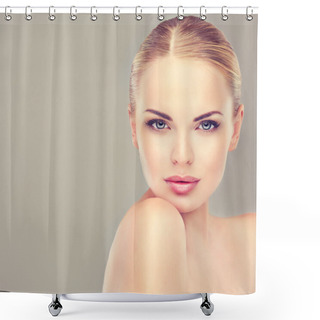Personality  Beautiful  Woman With Clean Fresh Skin Shower Curtains