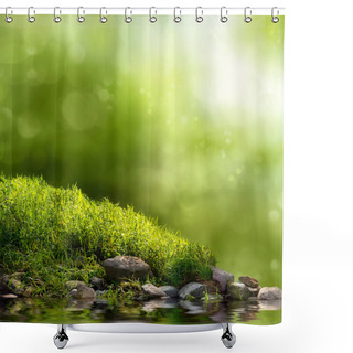 Personality  Green Nature Background Shower Curtains