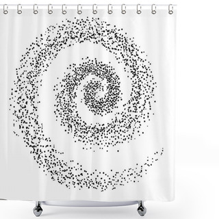 Personality  Spiral Vector Illustration. Abstract Swirl Form With Dots. Tornado Vector Illustration. Top View. Spiral Background. Business Spiral Backdrop. Technology Design Element. Swirl Background Shower Curtains
