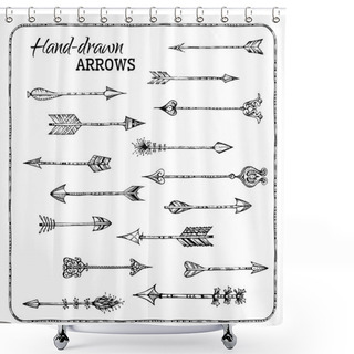 Personality  Set Of Hand-drawn Arrows.  Shower Curtains