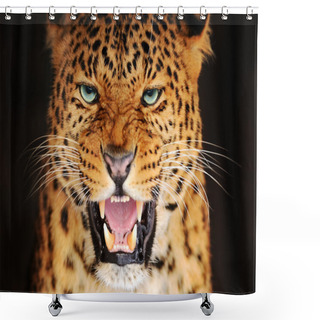 Personality  Portrait Leopard Shower Curtains
