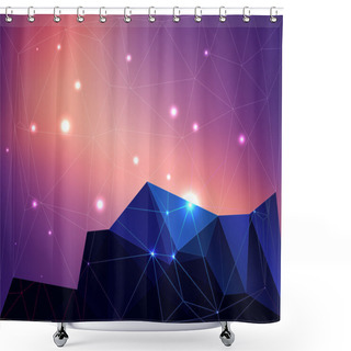 Personality  Abstract Polygonal Colorful Background With Stars. Shower Curtains