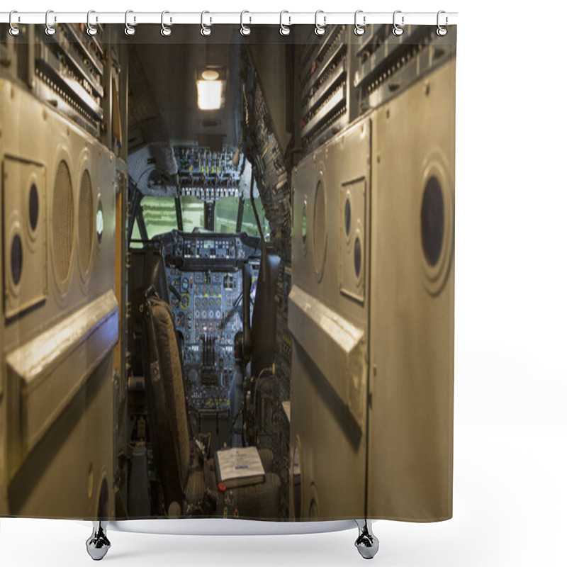Personality  Inside The Concorde Cockpit Shower Curtains
