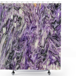 Personality  Wide Purple Abstract Background From Polished Natural Charoite Rock Shower Curtains