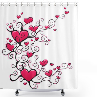 Personality  Heart Ornament Design Shower Curtains