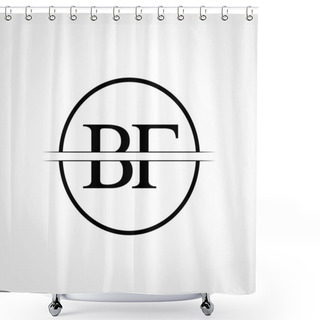 Personality  Initial Black Letter BF Logo With Creative Circle Typography Vector Template. Creative Abstract Letter BF Logo Design Shower Curtains
