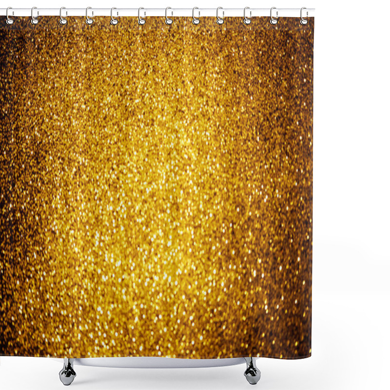 Personality  Abstract Background With Shiny Gold Glitter Decor Shower Curtains