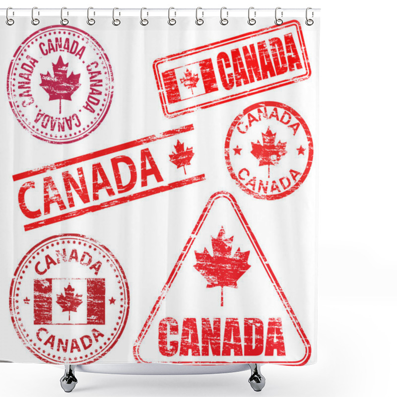 Personality  Canada Rubber Stamps Shower Curtains
