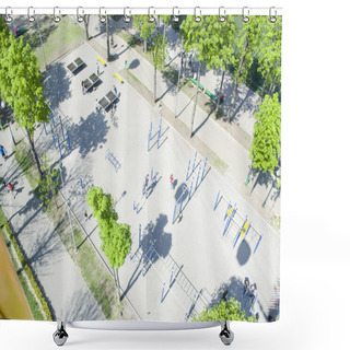 Personality  Cableway In The City Park. Shower Curtains