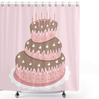 Personality  Wedding Cake, Valentine's Day Shower Curtains