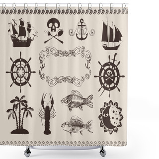 Personality  Marine Theme Shower Curtains