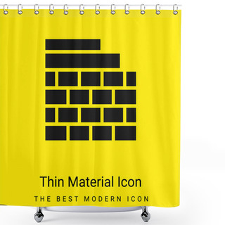 Personality  Brickwall Minimal Bright Yellow Material Icon Shower Curtains