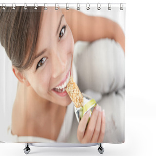 Personality  Healthy Eating Woman Shower Curtains