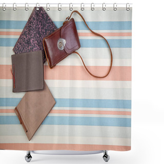 Personality  Old Albums And Leather Case Shower Curtains