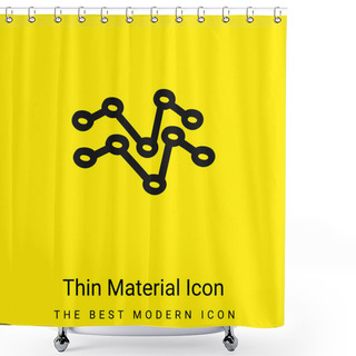 Personality  Analytics Hand Drawn Lines Minimal Bright Yellow Material Icon Shower Curtains