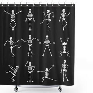 Personality  Funny Dancing Skeleton Set Shower Curtains